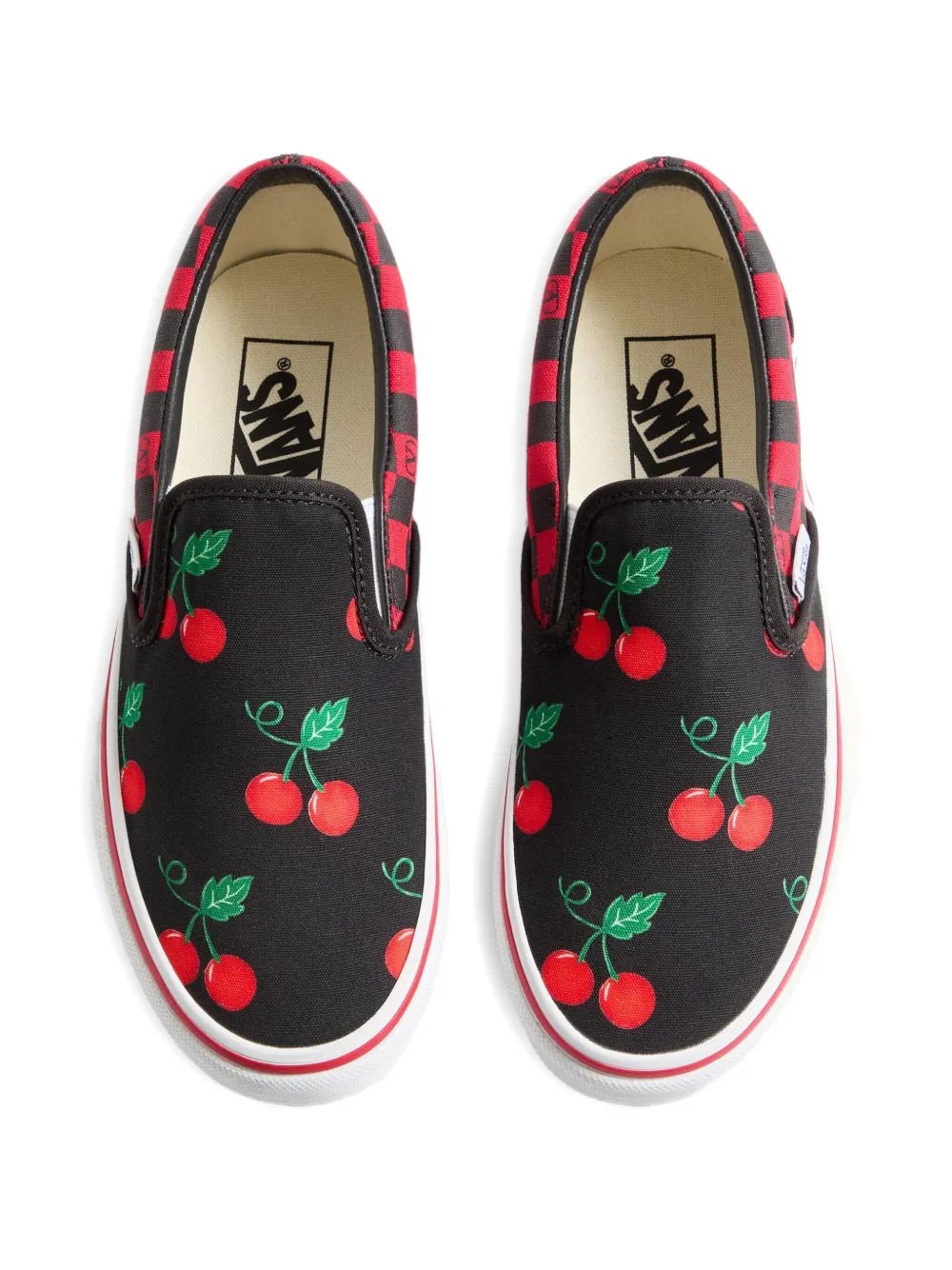 Valentino Garavani x Vans slip-on sneakers met Cherryfic-print Zwart