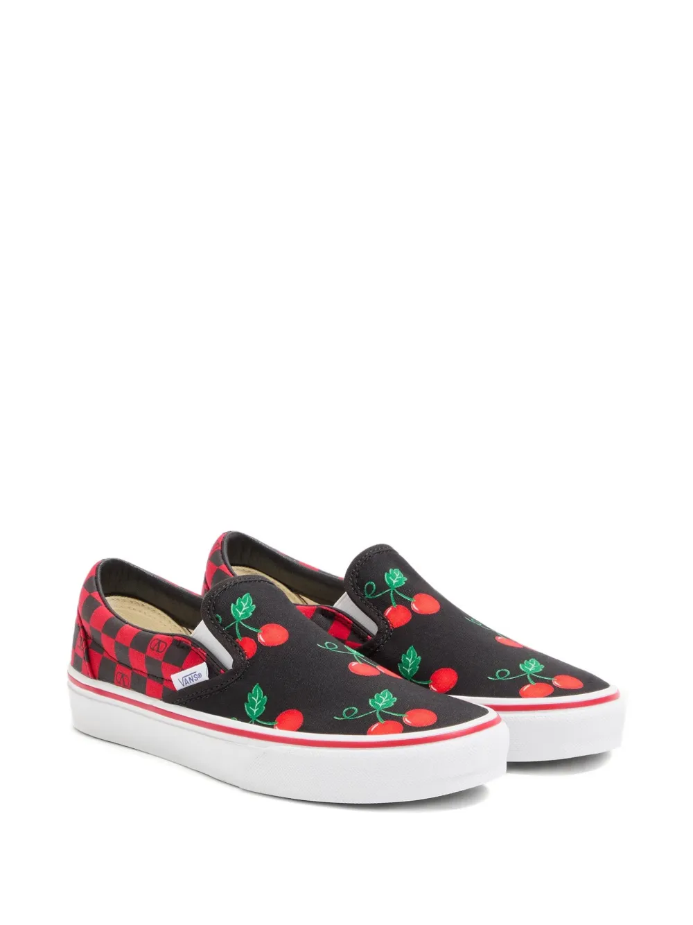 Valentino Garavani x Vans slip-on sneakers met Cherryfic-print Zwart