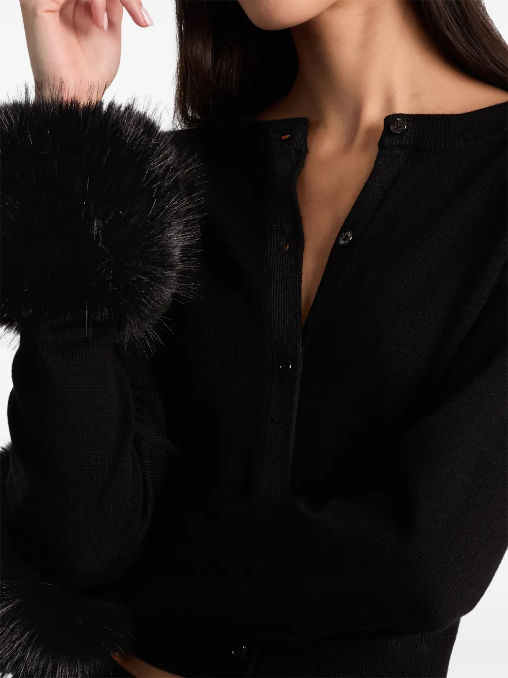 Alice And Olivia Dollie Cardigan In Black