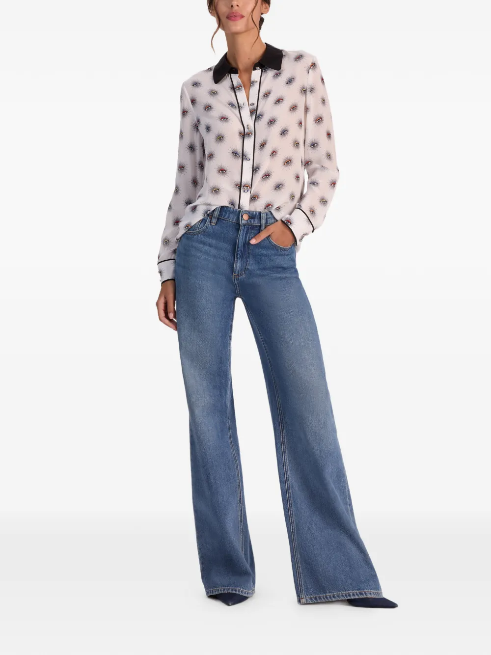 Alice And Olivia Willa Shirt In Neutral