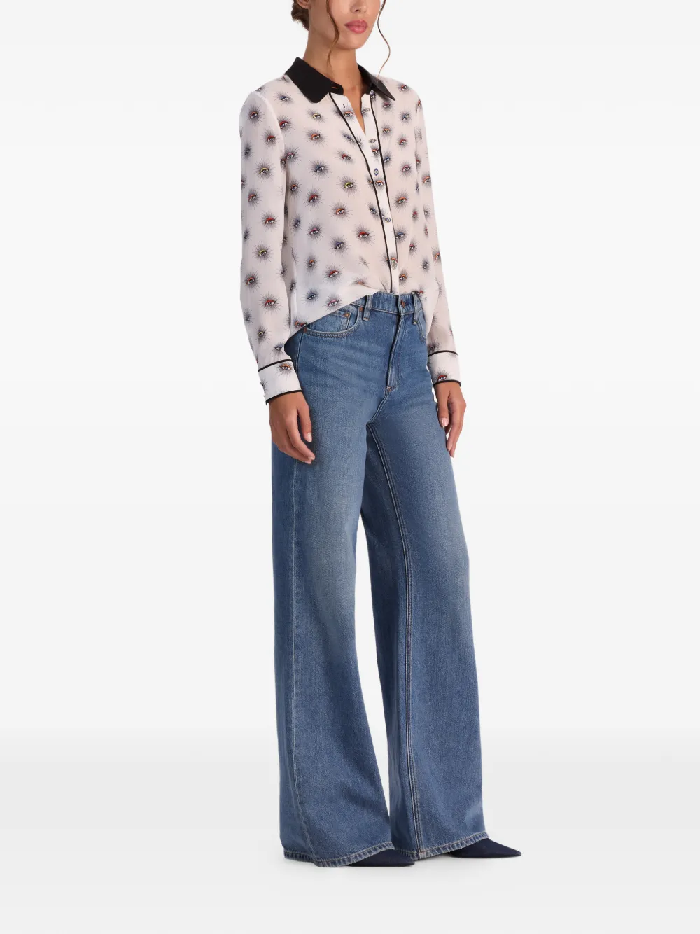 Alice And Olivia Willa Shirt In Neutral