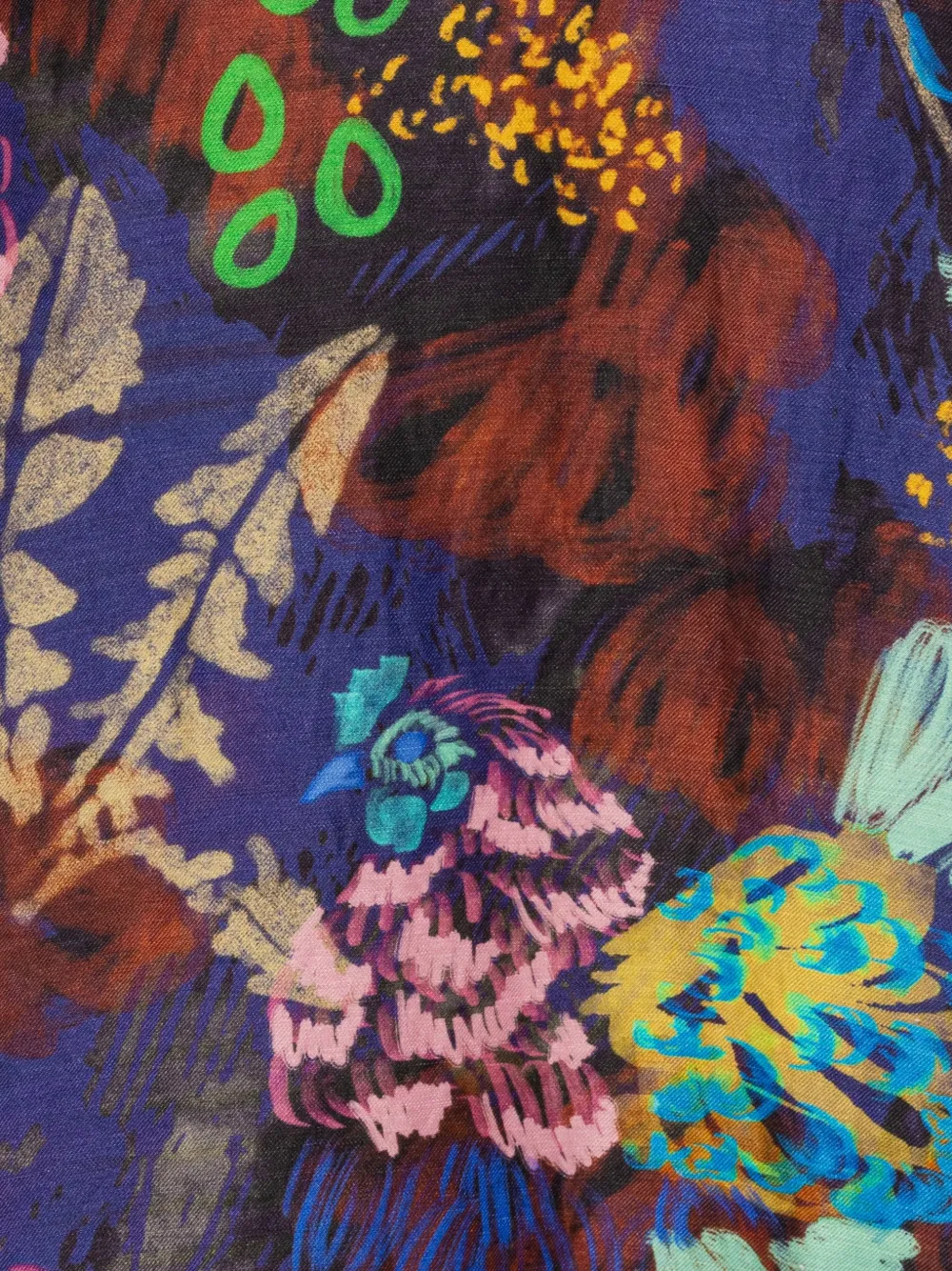 Henrik Vibskov Midi-jurk met pofmouwen en abstracte print Blauw