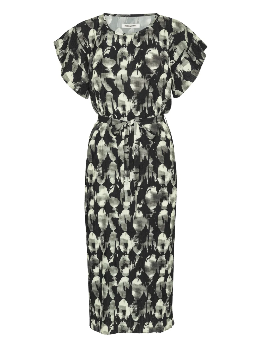 Henrik Vibskov Pina belted printed midi dress - Black