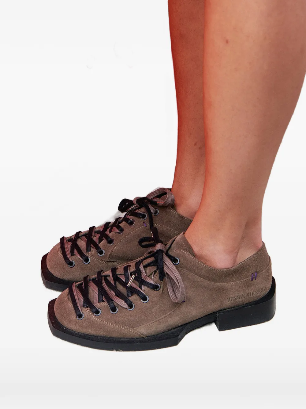 Henrik Vibskov Kelly suede lace-up shoes Beige
