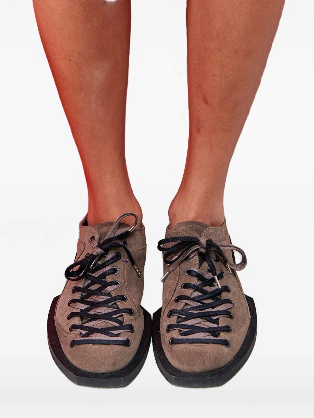 Henrik Vibskov Kelly suede lace-up shoes Beige