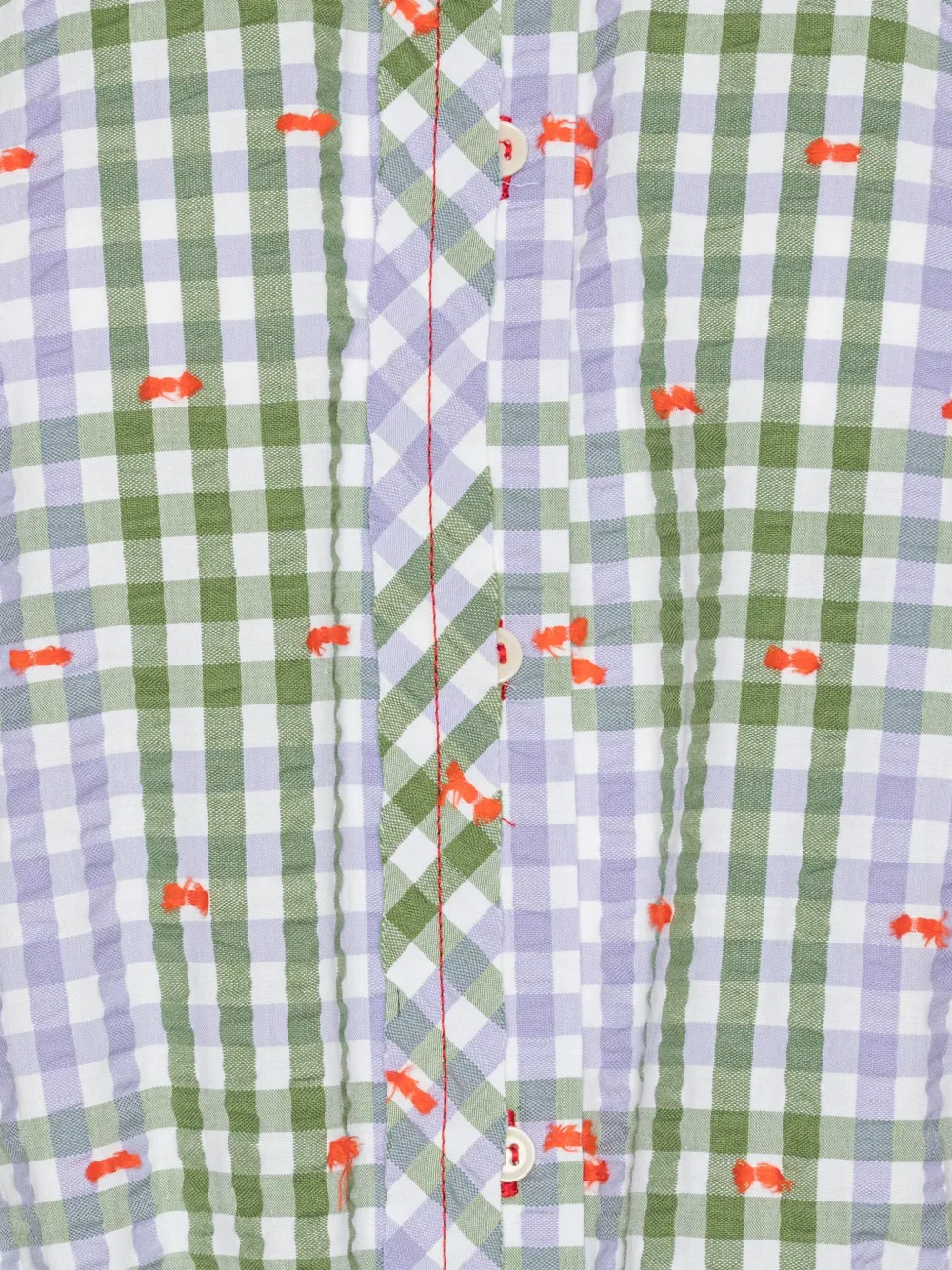 Checked Gathered Blouse