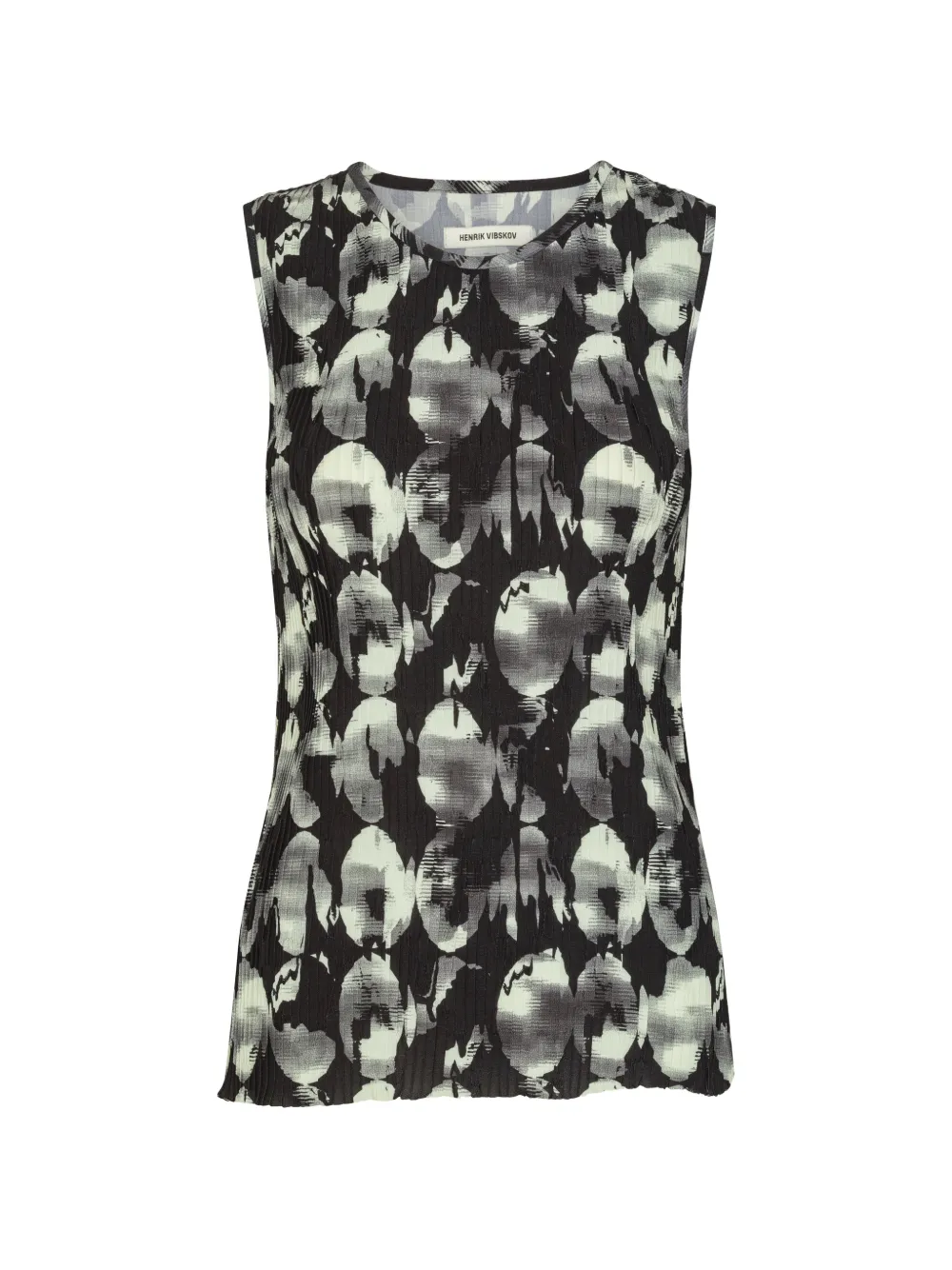 Henrik Vibskov plissé printed top - Nero