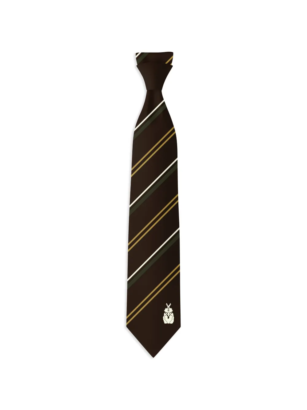 Henrik Vibskov Chicken diagonal-stripe embroidered tie - Marrone
