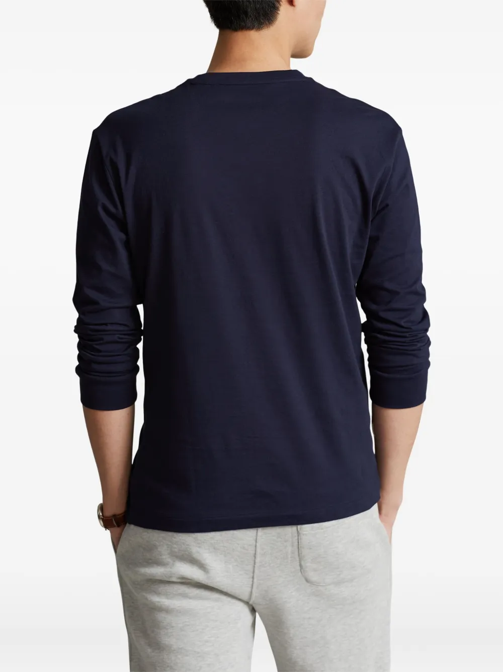 Polo Ralph Lauren Embroidered Long-sleeve T-shirt In Black