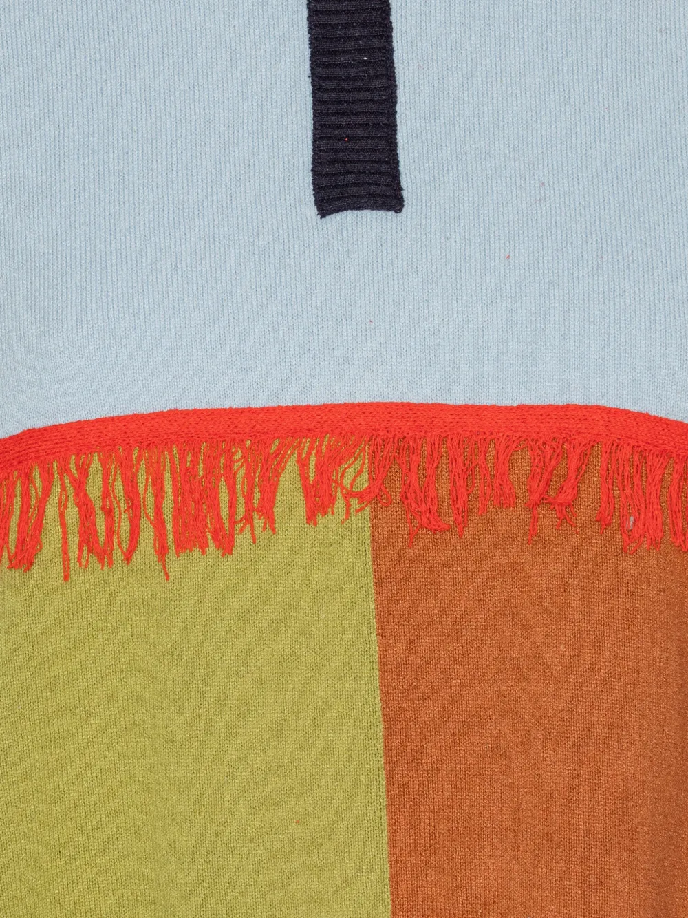 Henrik Vibskov Poloshirt met colourblocking en franje Groen