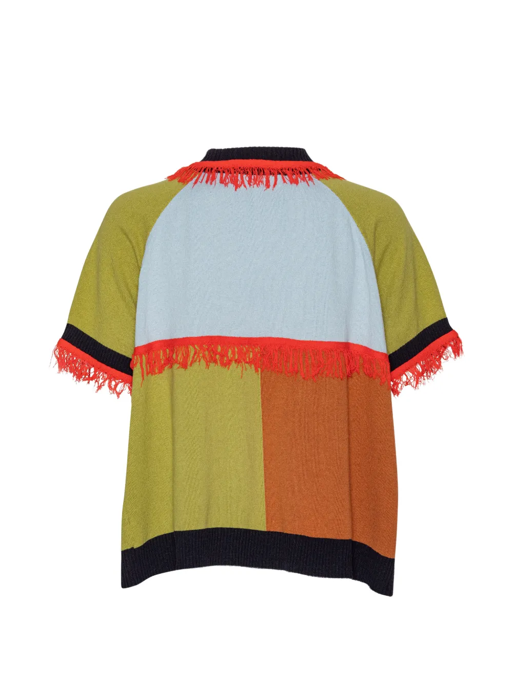 Henrik Vibskov Poloshirt met colourblocking en franje Groen