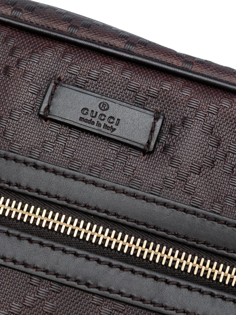 GUCCI Pre-owned 2016-2025 Diamante Leather Hilary Lux Crossbody Bag In Brown