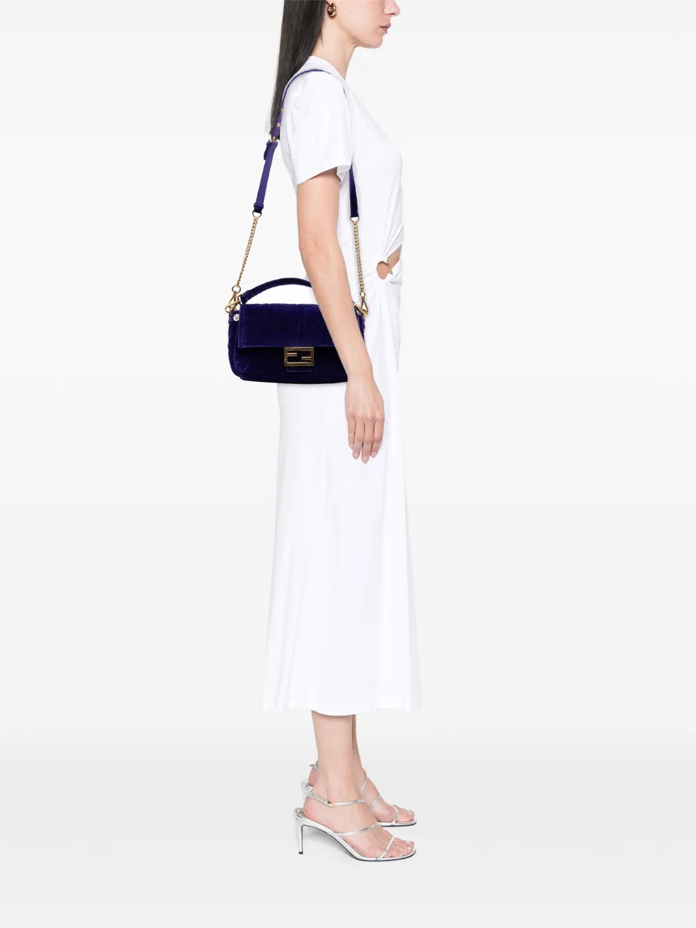 Fendi Pre-Owned 2010-2025 Zucca Embossed Velvet Baguette satchel | Pre-Owned | Image 2