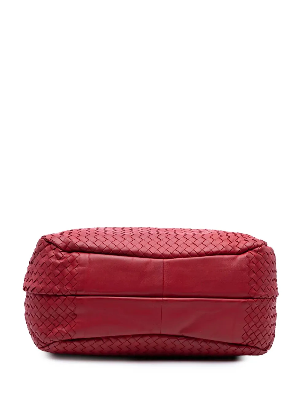 Pre-owned Bottega Veneta 2012-2025 Large Nappa Intrecciato Campana Hobo Bag In Red