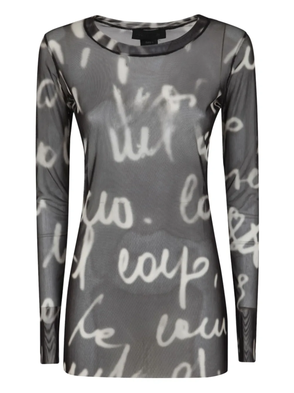 Maria Calderara text-print top | Black | Image 1