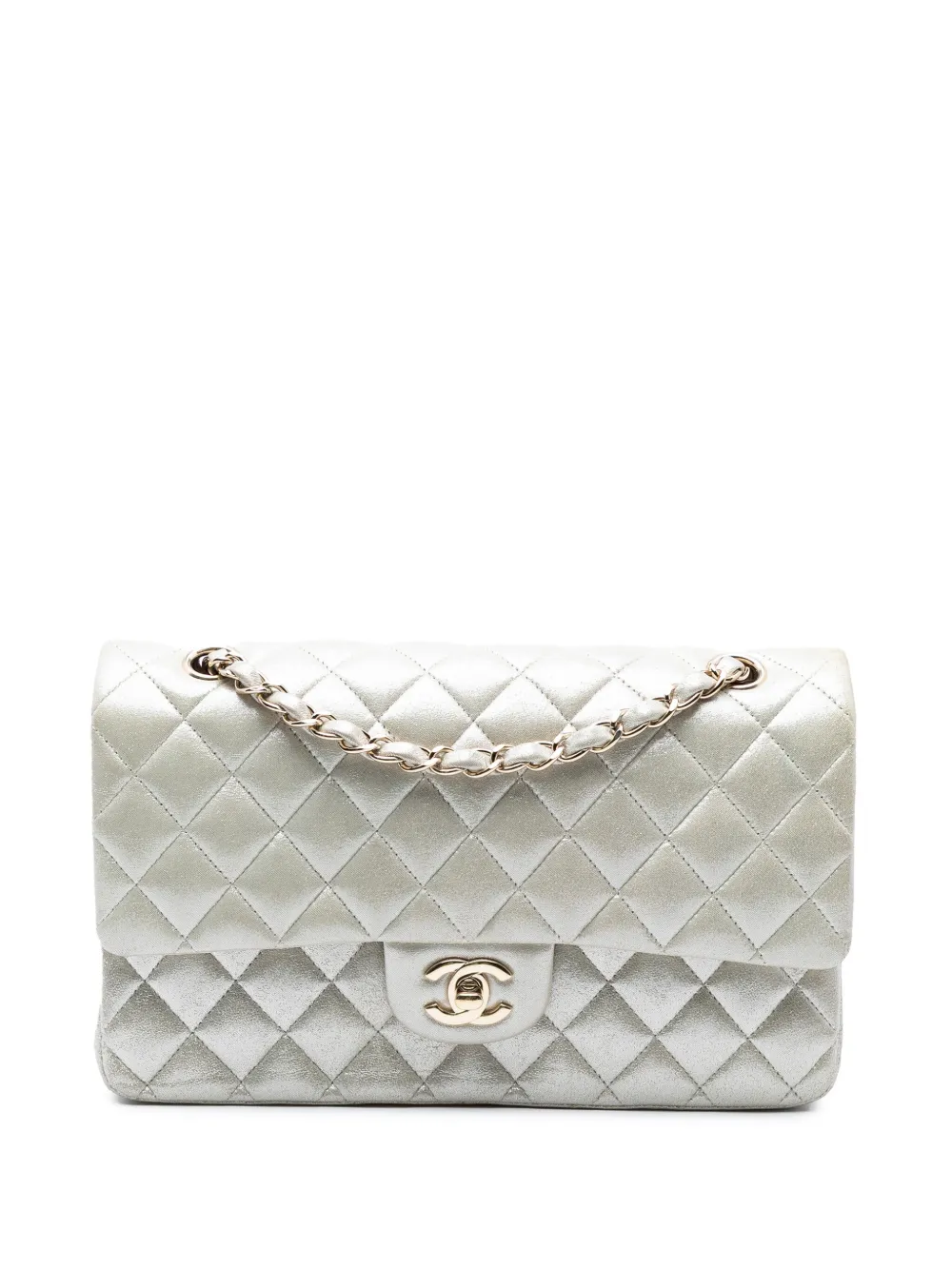 CHANEL Pre-Owned 2011 ミディアム クラシック イリディセント ラムスキン ダブルフラップ ショルダーバッグ -