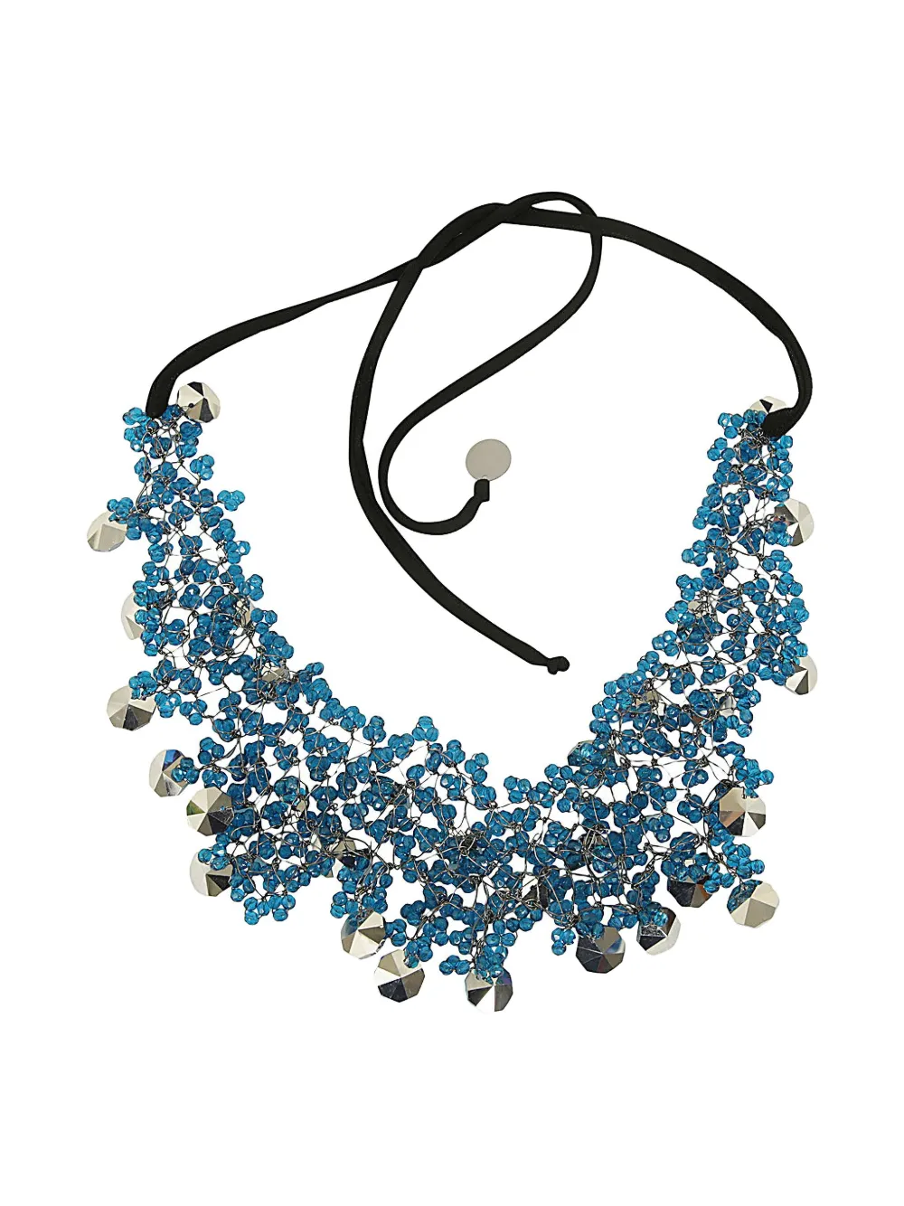 Maria Calderara Beaded Crystal Body Jewellery In Blue