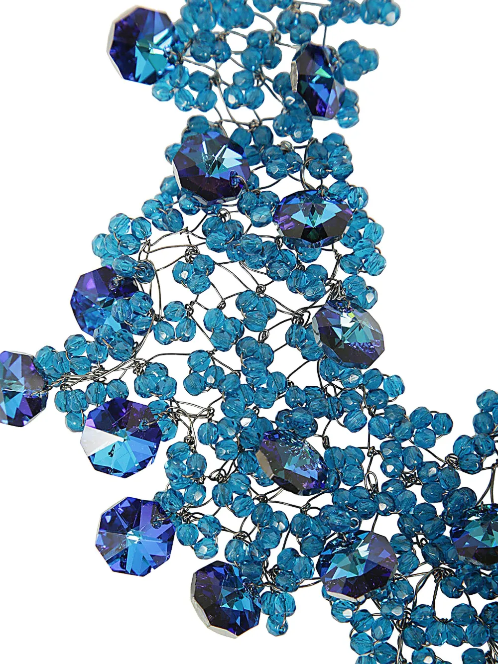 Maria Calderara Beaded Crystal Body Jewellery In Blue