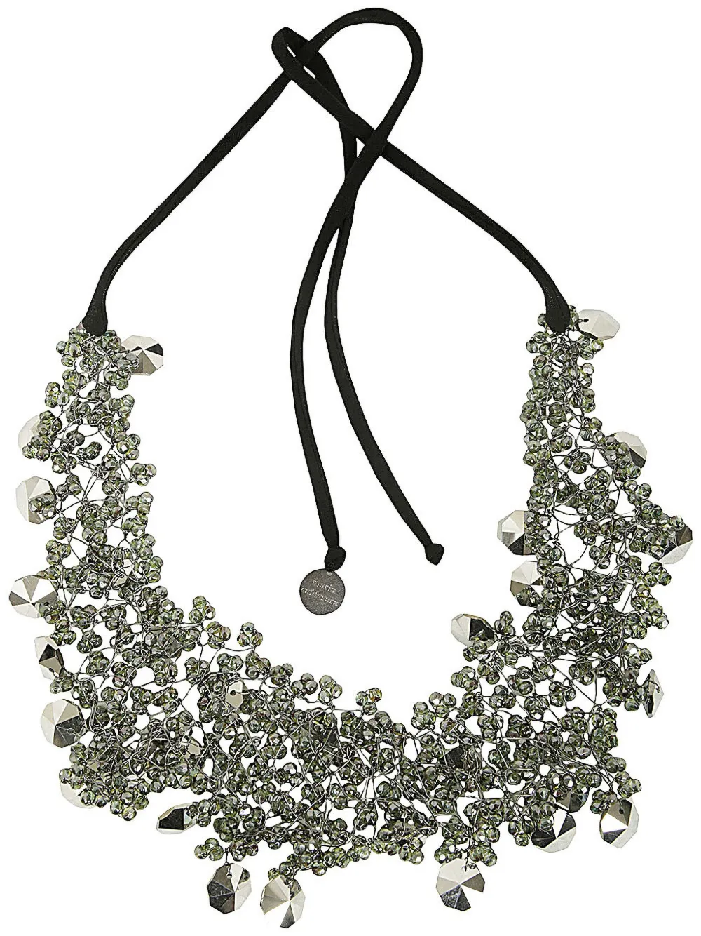 Maria Calderara Beaded Crystal Body Jewellery In Black