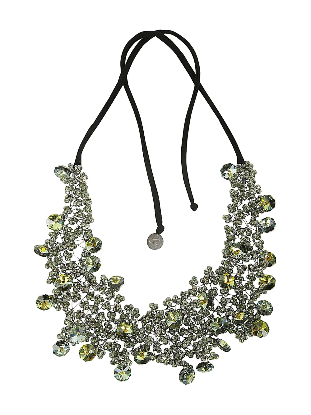 Maria Calderara Beaded Crystal Body Jewellery In Black