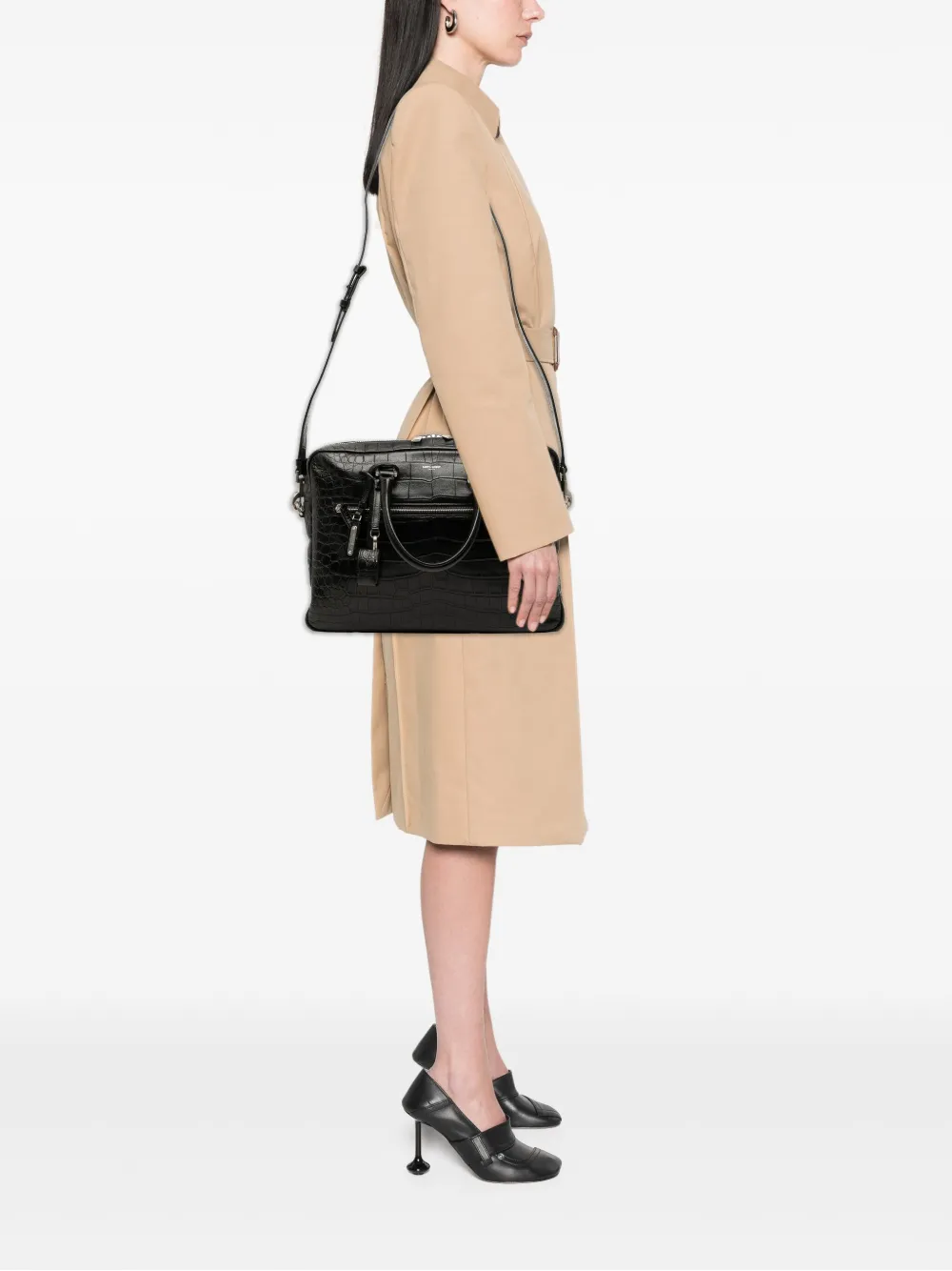 Saint Laurent Pre-Owned 2018 Crocodile Embossed Leather Sac de Jour Briefcase business bag | Pre-owned | Image 2
