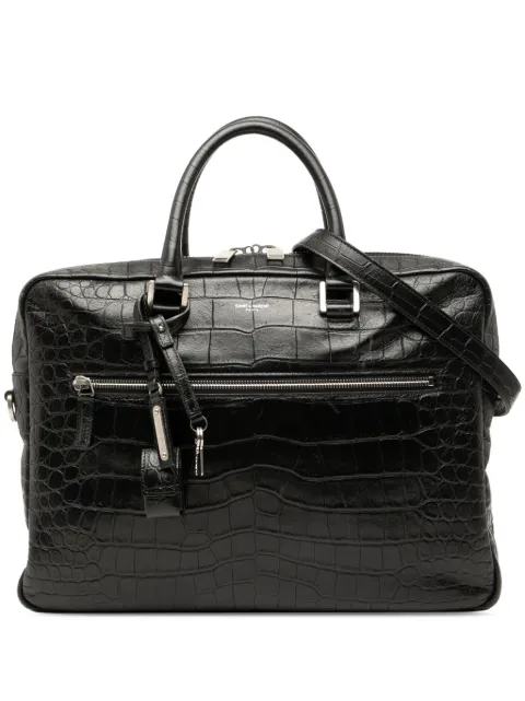 Saint Laurent Pre-Owned 2018 Crocodile Embossed Leather Sac de Jour Briefcase business bag
