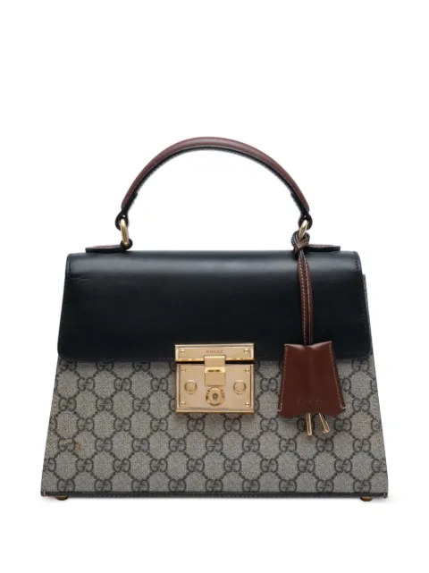 Gucci Pre-Owned bolsa satchel GG Supreme Padlock pequeña 2016-2025