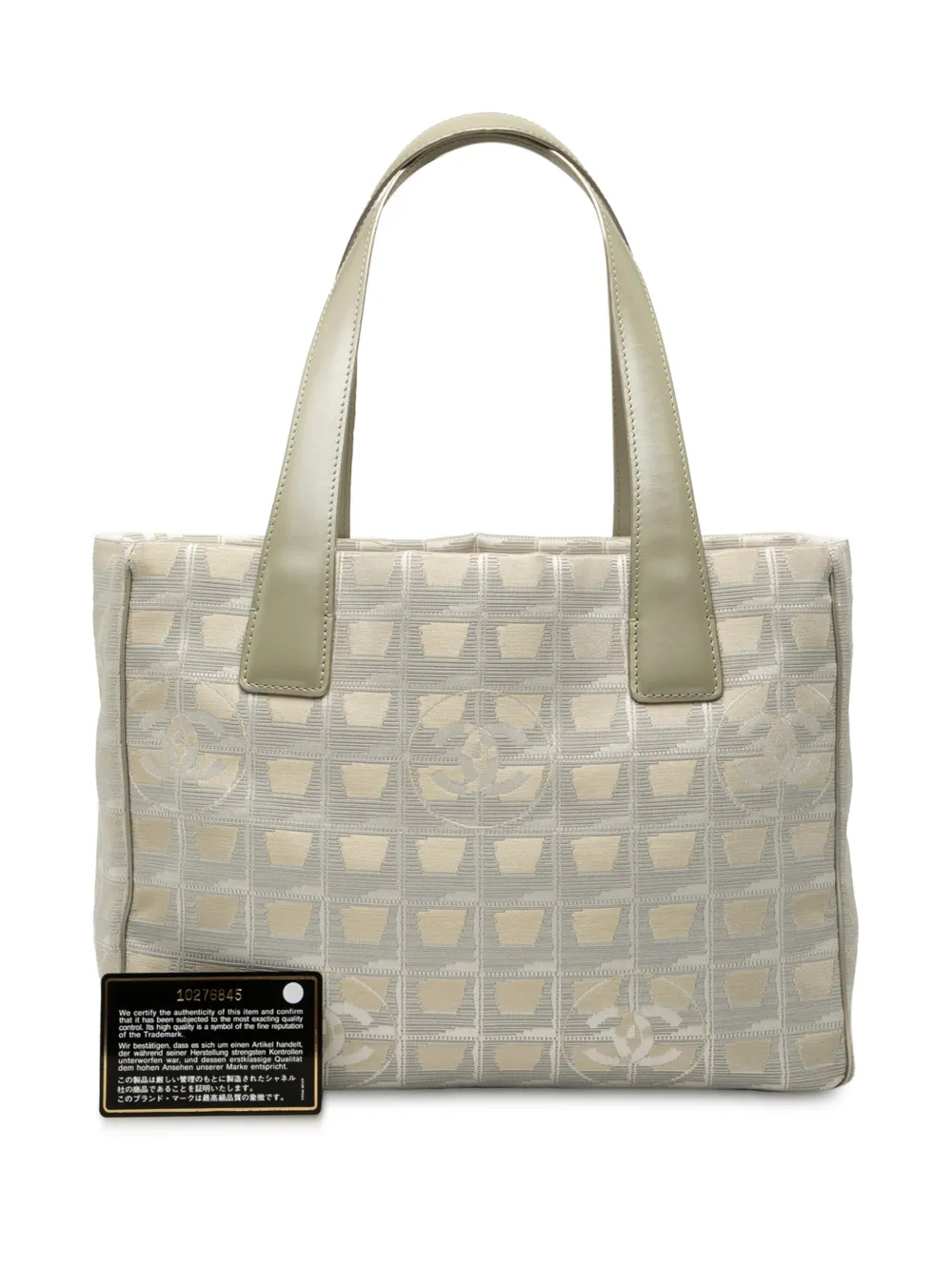 Pre-owned Chanel 2005-2006 New Travel Line Nylon Tote Bag In Green