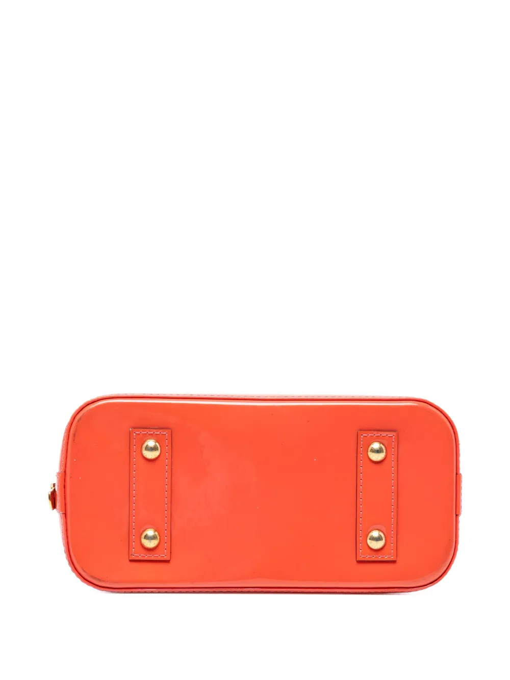 Pre-owned Louis Vuitton 2014 Monogram Vernis Alma Bb Satchel In Orange