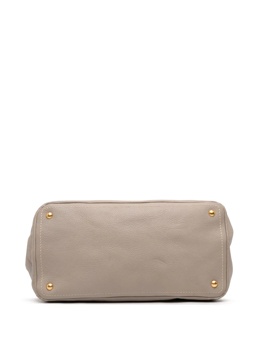 PRADA Pre-owned 2000-2025 Vitello Daino Open Convertible Tote Satchel In Gray