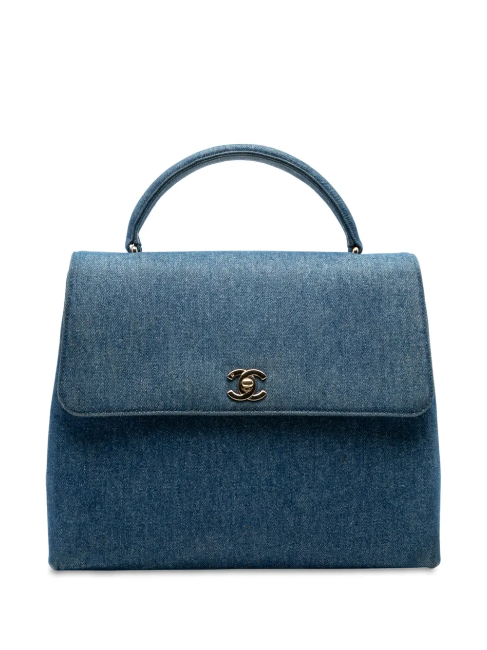 CHANEL Pre-Owned 1997-1999 ココマーク デニム ケリー トップハンドル ハンドバッグ - ブルー CHANEL Pre-Owned 1997-1999 ココマーク デニム ケリー トップハンドル ハンドバッグ - ブルー