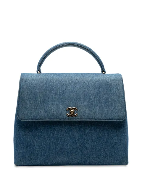 CHANEL Pre-Owned 1997-1999 CC Denim Kelly Top Handle Bag handbag