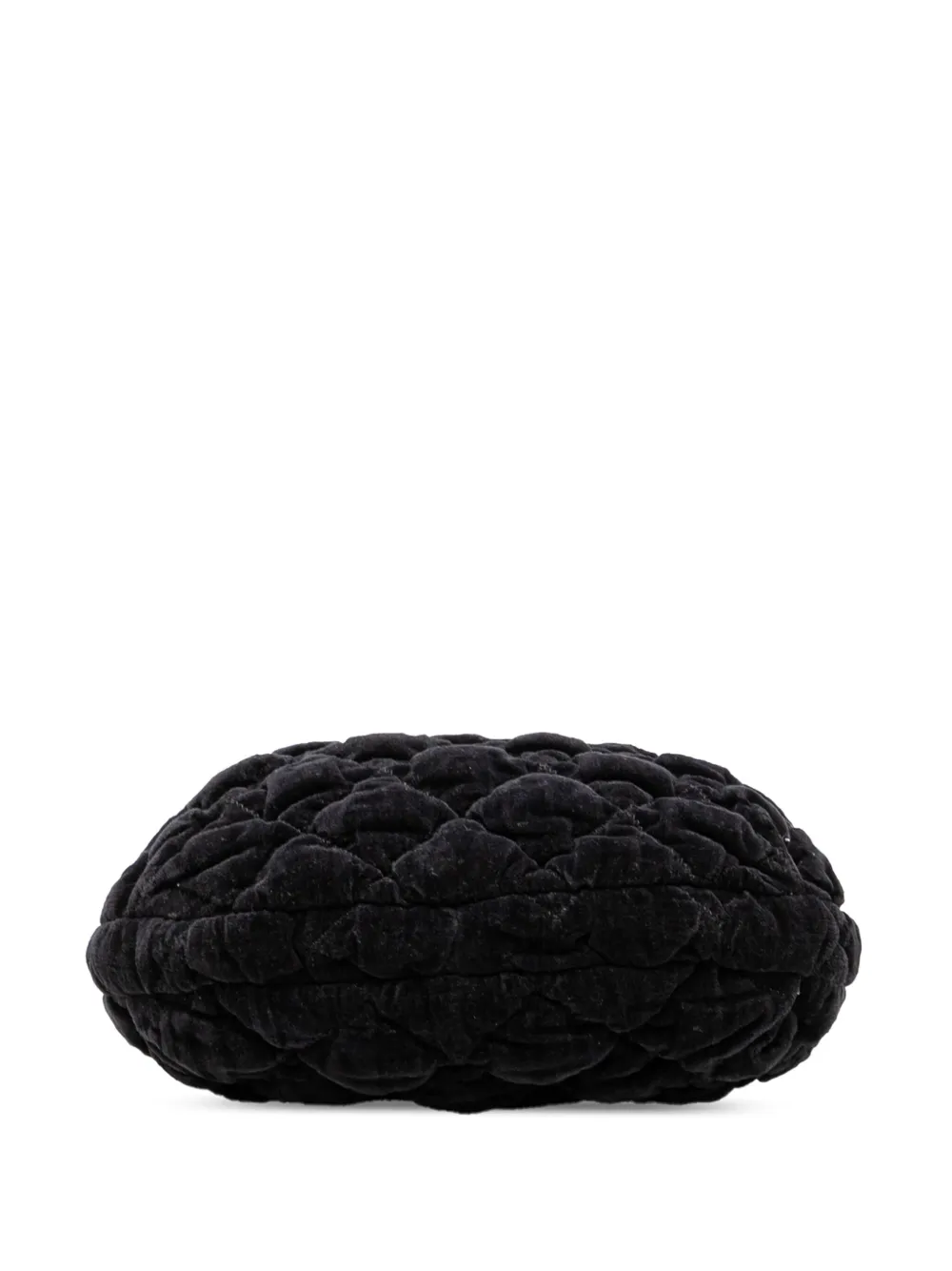 Pre-owned Chanel 2008-2009 Paris Moscou Bubble Quilted Velvet Flap Shoulder Bag In Black
