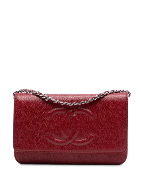 CHANEL Pre-Owned 2012 CC Caviar Wallet On Chain crossbody bag