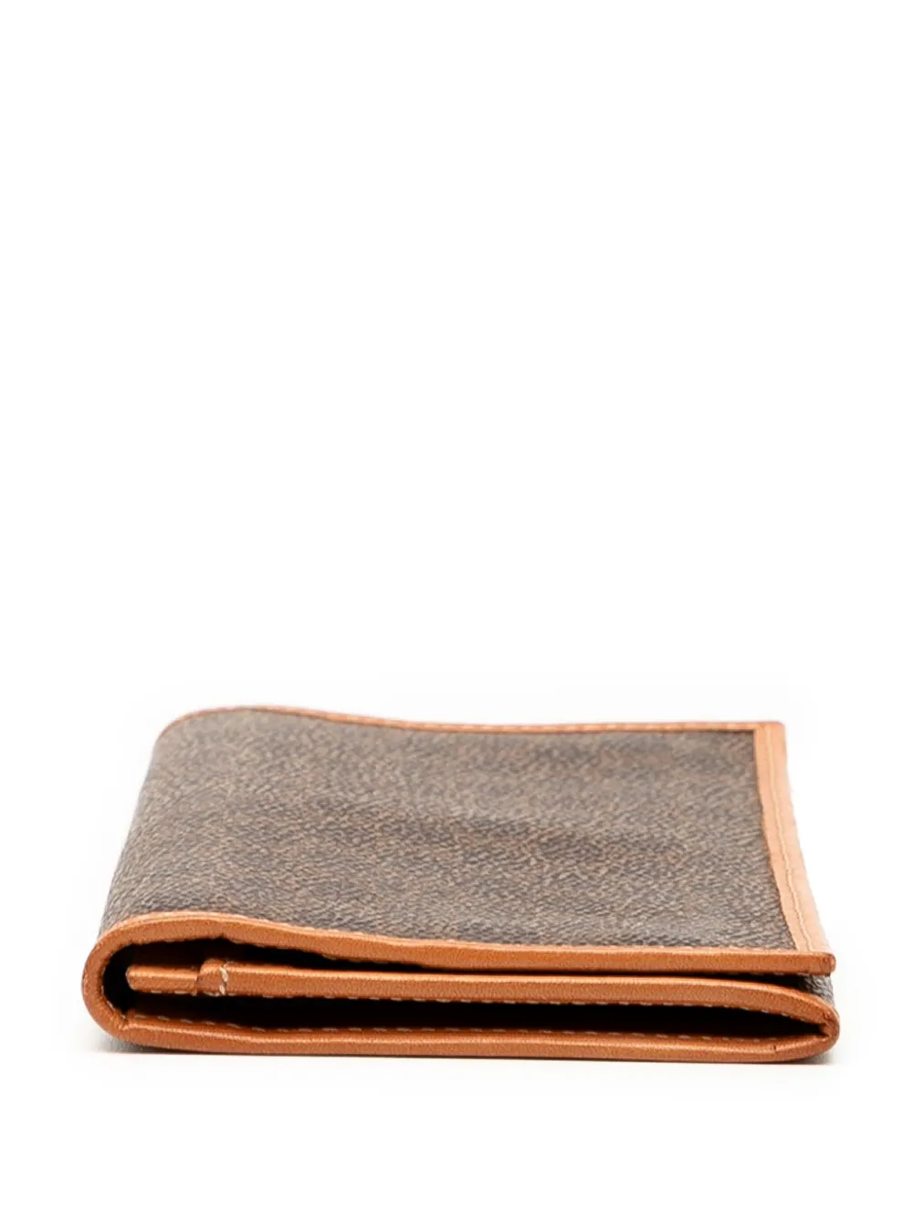 Pre-owned Celine 1996 Macadam Coated Canvas Wallet Long Wallets In Brown