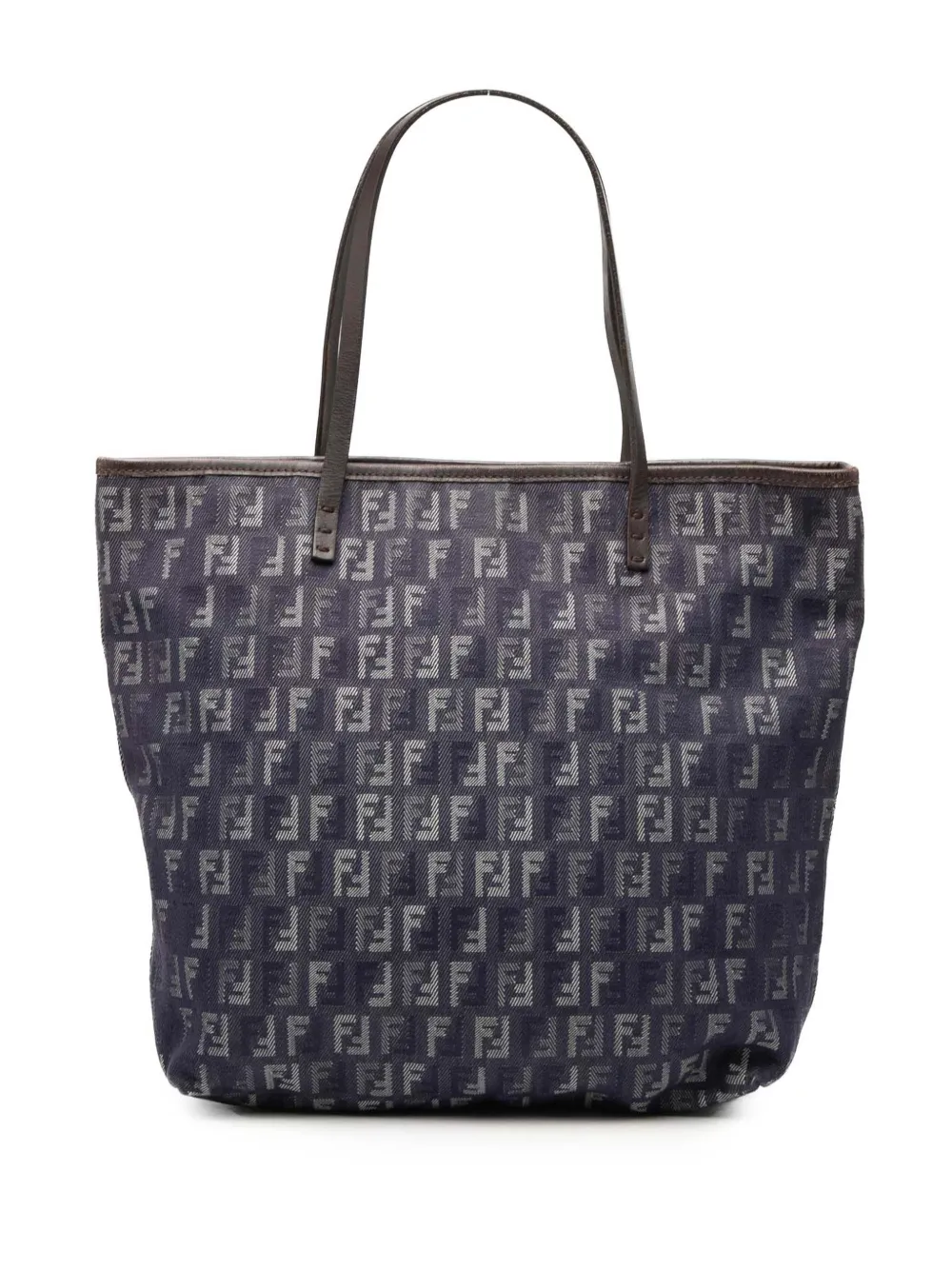 Pre-owned Fendi 2000-2010 Zucchino Denim Tote Bag In Blue