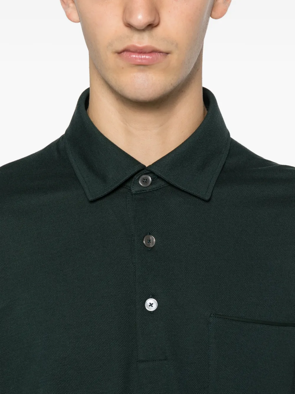 Zegna chest-pocket polo shirt Groen