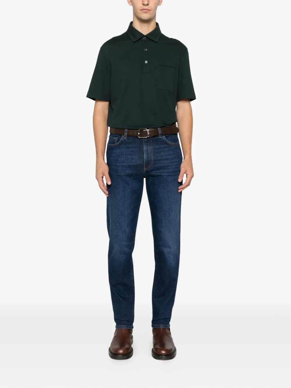 Zegna chest-pocket polo shirt - Groen