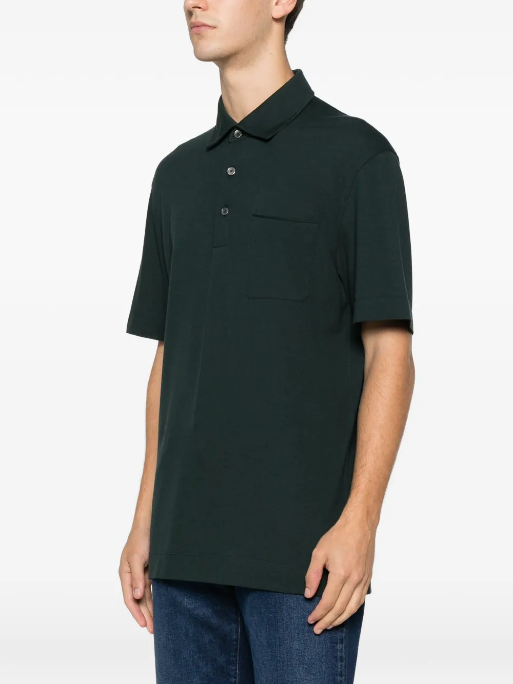 Zegna chest-pocket polo shirt Groen