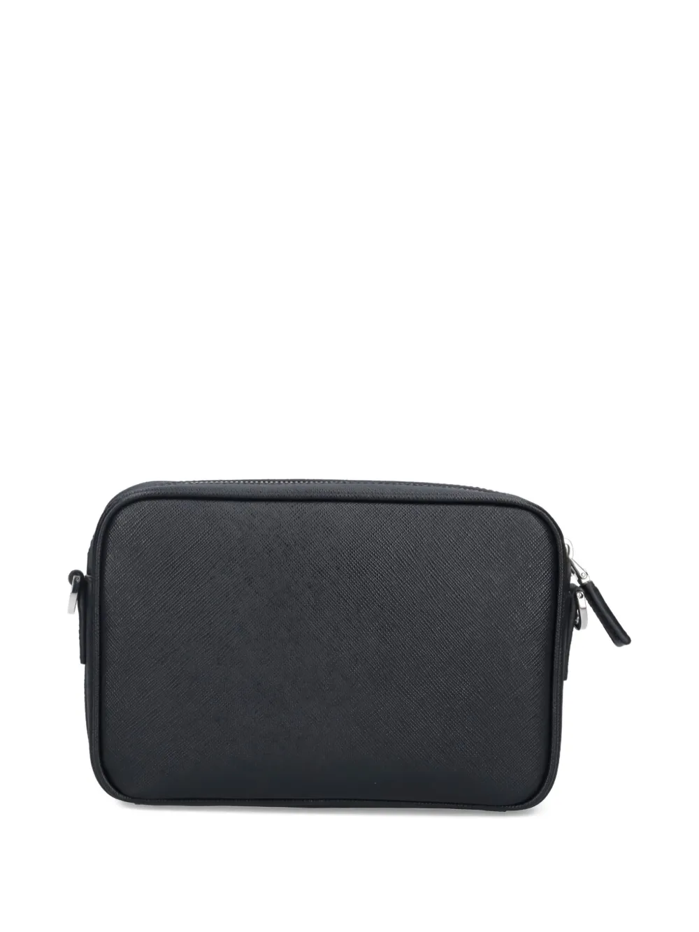 Prada logo zip shoulder bag - Zwart