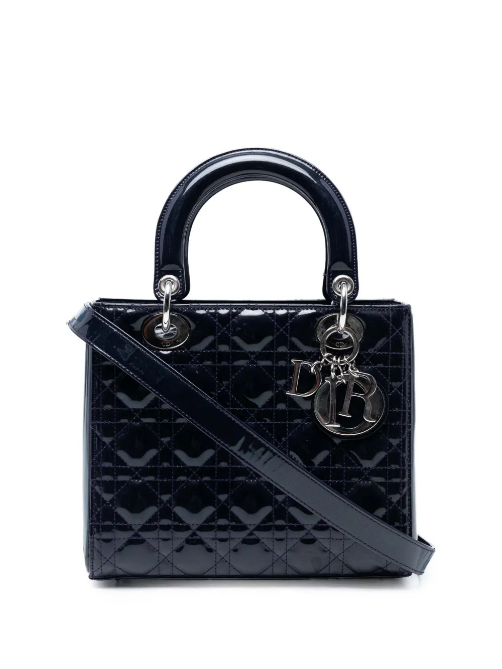 Christian Dior Pre-Owned 2016 ミディアム パテント カナージュ レディ ディオール サッチェルバッグ -