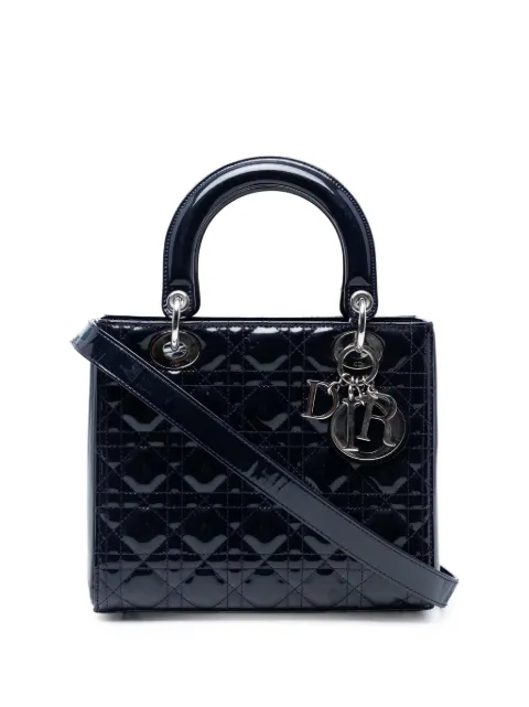 Christian Dior Pre-Owned 2016 Medium Patent Cannage Lady Dior satchel