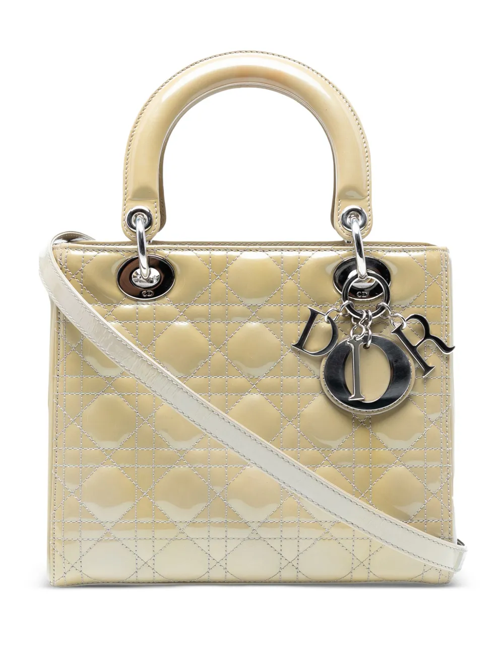 Christian Dior Pre-Owned 2012 ミディアム パテント カナージュ レディ ディオール サッチェルバッグ -