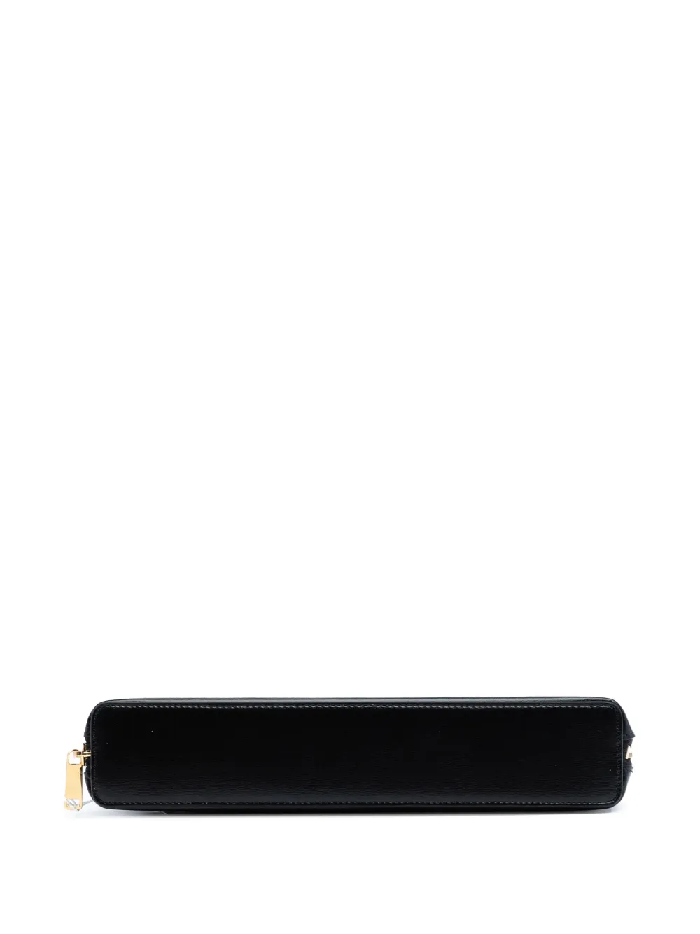 CELINE Pre-owned 2021-2025 Shiny Calfskin Triomphe Pouch Clutch Bag In Black