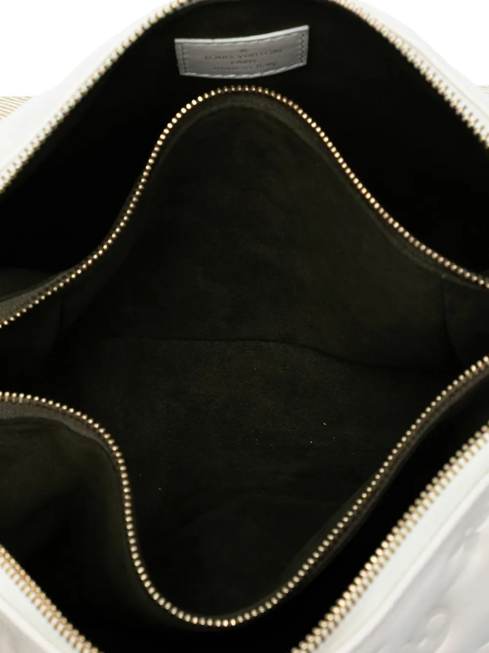 LOUIS VUITTON Pre-owned 2021-2025 Monogram Embossed Puffy Lambskin Coussin Pm Satchel In White