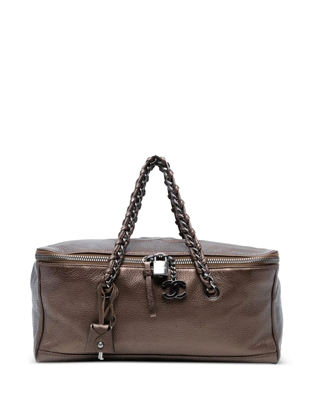 CHANEL Pre-Owned 2005-2006 ラージ ココマーク リュクスライン ボウラー ハンドバッグ - ブラウン CHANEL Pre-Owned 2005-2006 ラージ ココマーク リュクスライン ボウラー ハンドバッグ - ブラウン