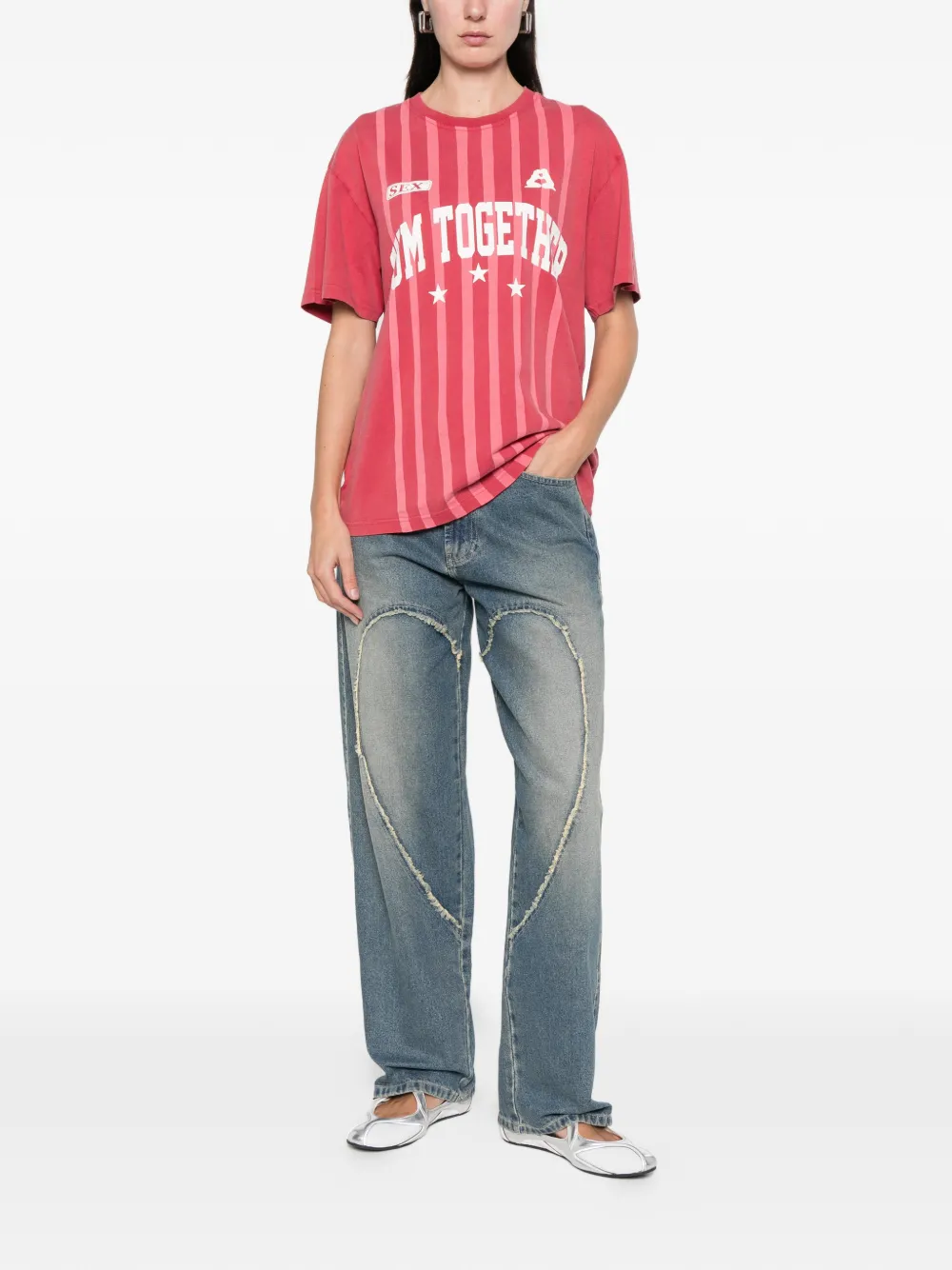 Carne Bollente Team Player Striped T-shirt In Red
