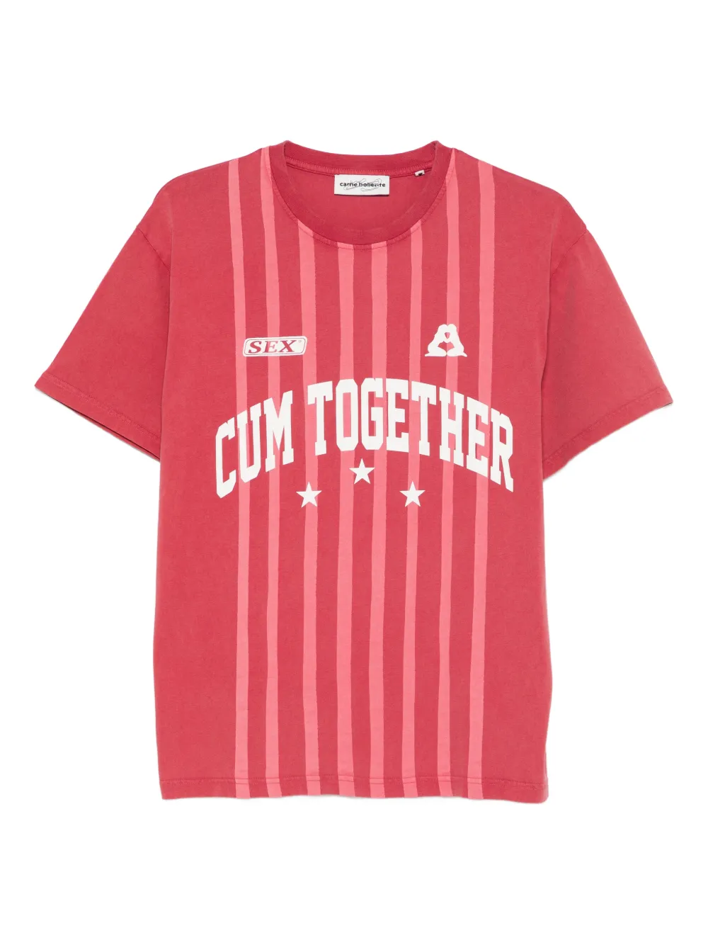 Carne Bollente Team Player Striped T-shirt In Red