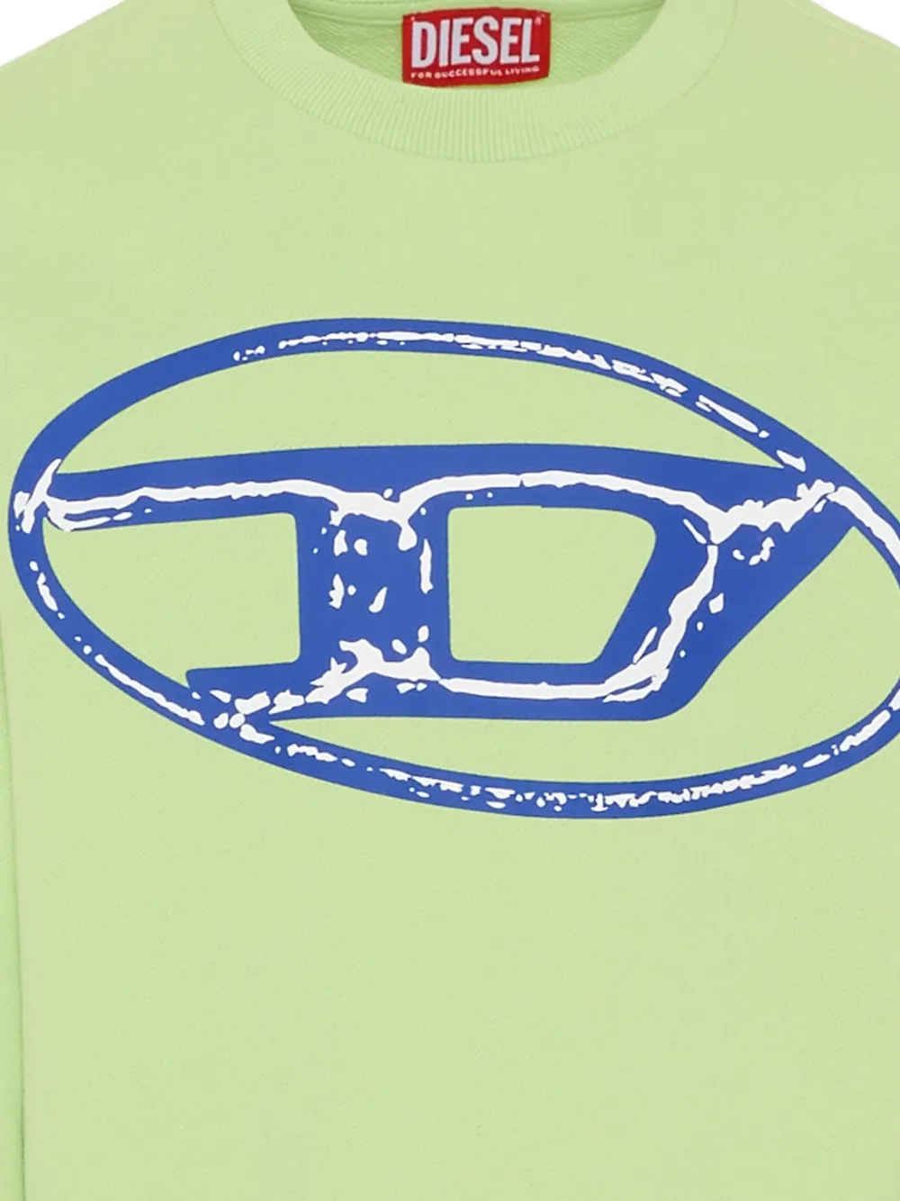 Diesel Kids Sbonnie Over sweater met ronde hals en logo Groen