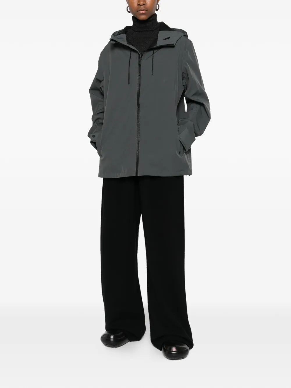  Rains Hooded Softshell Rain Jacket - Grey 